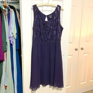 MichelStudio Collection Sequin Purple Dress Size 18